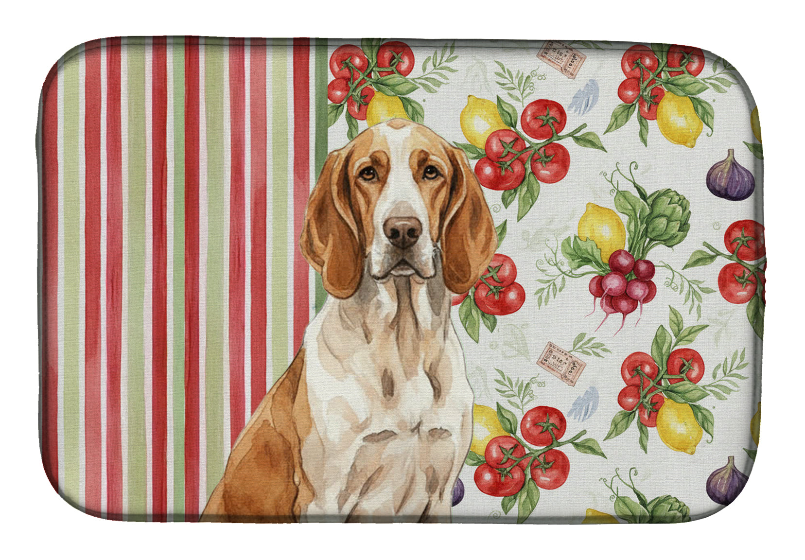 Bracco Italiano Vegetables Dish Drying Mat Absorbent Dish Drying Mat Pad for Kitchen Counter Dish Drainer Mat for Countertop, 14 x 21", Multicolor