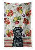 Black Briard Vegetables Kitchen Towel Velour Plush Front and Cotton Loop Back Machine Washable