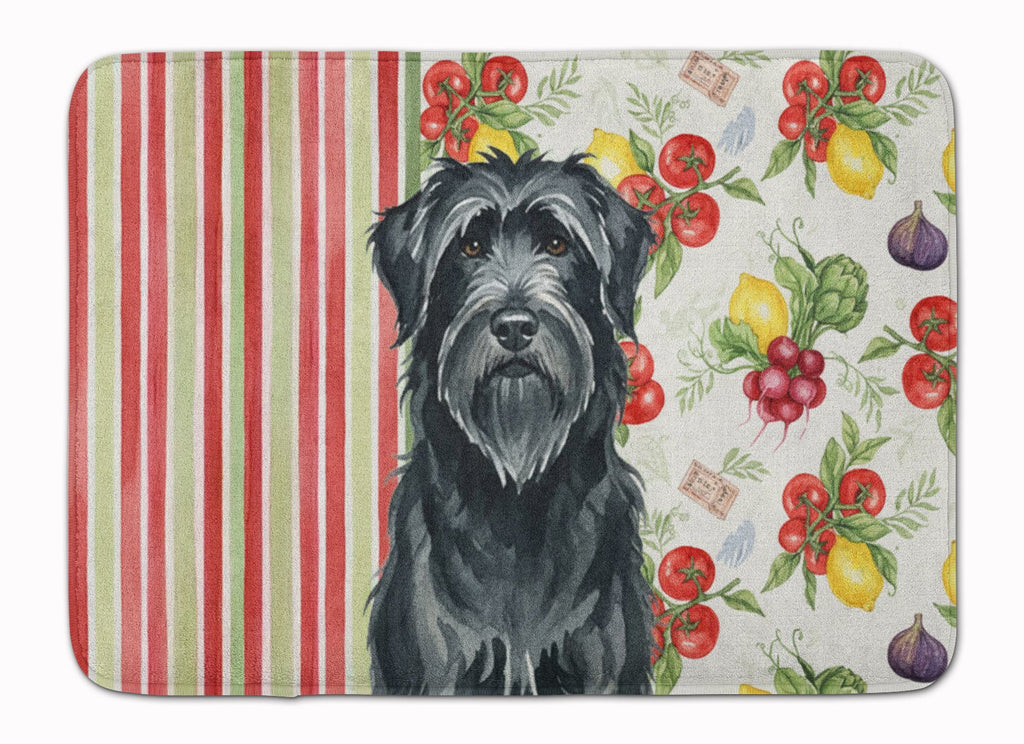 Black Briard Vegetables Memory Foam Kitchen Mat Machine Washable Anti-Fatigue Cushion Comfort Bath or Kitchen Rug