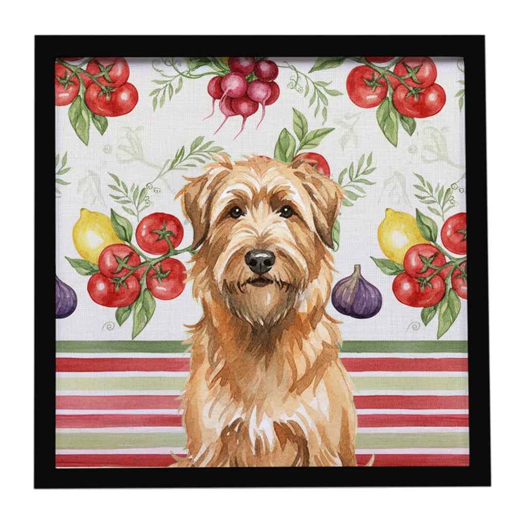 Tawny Briard Vegetables Framed Metal Print Bathroom, Kitchen, Office, Home Decor Wall Art Ready to Hang, Square, 8X8