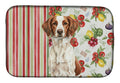 Liver and White Brittany Vegetables Dish Drying Mat Absorbent Dish Drying Mat Pad for Kitchen Counter Dish Drainer Mat for Countertop, 14 x 21", Multicolor