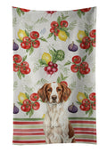 Liver and White Brittany Vegetables Kitchen Towel Velour Plush Front and Cotton Loop Back Machine Washable