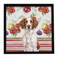 Liver and White Brittany Vegetables Framed Metal Print Bathroom, Kitchen, Office, Home Decor Wall Art Ready to Hang, Square, 8X8