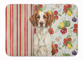 Liver and White Brittany Vegetables Memory Foam Kitchen Mat Machine Washable Anti-Fatigue Cushion Comfort Bath or Kitchen Rug