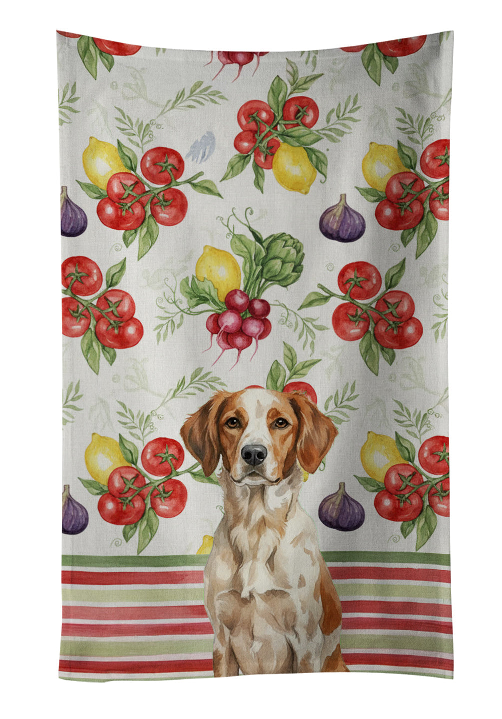 Roan Brittany Vegetables Kitchen Towel Velour Plush Front and Cotton Loop Back Machine Washable
