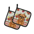 Belge Brussels Griffon Vegetables Pot Holder Set of 2 Heat Resistant Quilted Hot Pads 7.5 x 7.5 Inch, Insulated Kitchen Trivets for Cooking & Baking