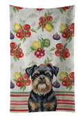 Black and Tan Brussels Griffon Vegetables Kitchen Towel Velour Plush Front and Cotton Loop Back Machine Washable