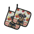 Black and Tan Brussels Griffon Vegetables Pot Holder Set of 2 Heat Resistant Quilted Hot Pads 7.5 x 7.5 Inch, Insulated Kitchen Trivets for Cooking & Baking