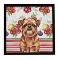 Red Brussels Griffon Vegetables Framed Metal Print Bathroom, Kitchen, Office, Home Decor Wall Art Ready to Hang, Square, 8X8