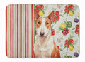 Red and White Bull Terrier Vegetables Memory Foam Kitchen Mat Machine Washable Anti-Fatigue Cushion Comfort Bath or Kitchen Rug