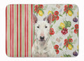 White Bull Terrier Vegetables Memory Foam Kitchen Mat Machine Washable Anti-Fatigue Cushion Comfort Bath or Kitchen Rug