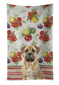 Bullmastiff Vegetables Kitchen Towel Velour Plush Front and Cotton Loop Back Machine Washable