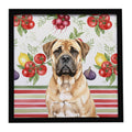 Bullmastiff Vegetables Framed Metal Print Bathroom, Kitchen, Office, Home Decor Wall Art Ready to Hang, Square, 8X8