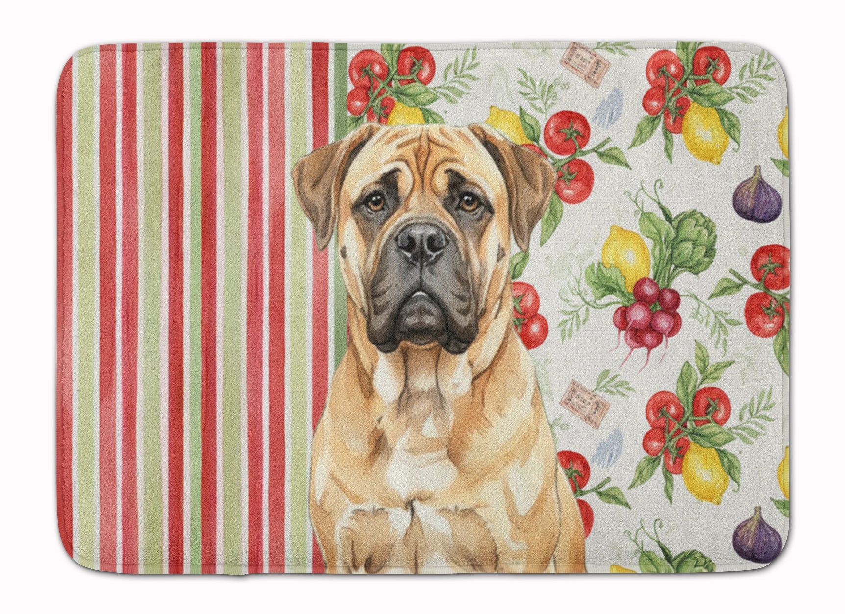 Bullmastiff Vegetables Memory Foam Kitchen Mat Machine Washable Anti-Fatigue Cushion Comfort Bath or Kitchen Rug