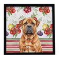 Red Bullmastiff Vegetables Framed Metal Print Bathroom, Kitchen, Office, Home Decor Wall Art Ready to Hang, Square, 8X8