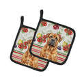 Red Bullmastiff Vegetables Pot Holder Set of 2 Heat Resistant Quilted Hot Pads 7.5 x 7.5 Inch, Insulated Kitchen Trivets for Cooking & Baking