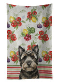 Black Cairn Terrier Vegetables Kitchen Towel Velour Plush Front and Cotton Loop Back Machine Washable