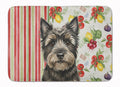 Black Cairn Terrier Vegetables Memory Foam Kitchen Mat Machine Washable Anti-Fatigue Cushion Comfort Bath or Kitchen Rug