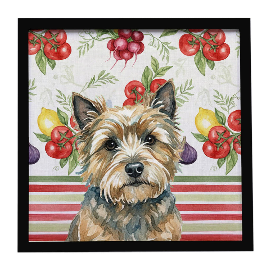 Cairn Terrier Vegetables Framed Metal Print Bathroom, Kitchen, Office, Home Decor Wall Art Ready to Hang, Square, 8X8