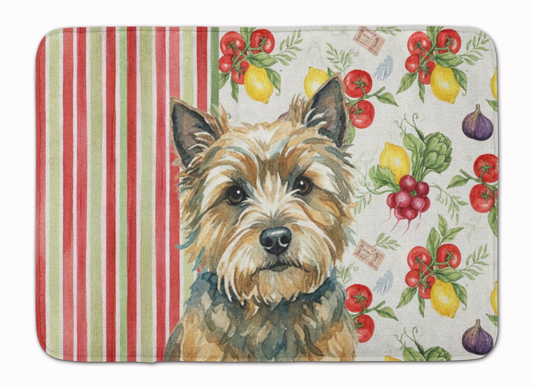 Cairn Terrier Vegetables Memory Foam Kitchen Mat Machine Washable Anti-Fatigue Cushion Comfort Bath or Kitchen Rug