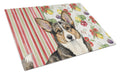 Brindle Cardigan Welsh Corgi Vegetables Cutting Board Tempered Glass Kitchen Cutting Surface, Heat Resistant Chopping, Non-Slip Feet, Food Prep & Serving