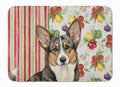 Brindle Cardigan Welsh Corgi Vegetables Memory Foam Kitchen Mat Machine Washable Anti-Fatigue Cushion Comfort Bath or Kitchen Rug