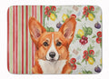 Red Cardigan Welsh Corgi Vegetables Memory Foam Kitchen Mat Machine Washable Anti-Fatigue Cushion Comfort Bath or Kitchen Rug
