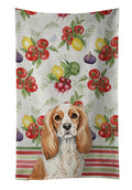 Blenheim Cavalier Spaniel Vegetables Kitchen Towel Velour Plush Front and Cotton Loop Back Machine Washable