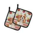 Blenheim Cavalier Spaniel Vegetables Pot Holder Set of 2 Heat Resistant Quilted Hot Pads 7.5 x 7.5 Inch, Insulated Kitchen Trivets for Cooking & Baking