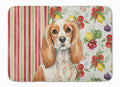 Blenheim Cavalier Spaniel Vegetables Memory Foam Kitchen Mat Machine Washable Anti-Fatigue Cushion Comfort Bath or Kitchen Rug