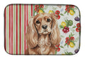 Ruby Cavalier Spaniel Vegetables Dish Drying Mat Absorbent Dish Drying Mat Pad for Kitchen Counter Dish Drainer Mat for Countertop, 14 x 21", Multicolor