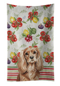 Ruby Cavalier Spaniel Vegetables Kitchen Towel Velour Plush Front and Cotton Loop Back Machine Washable
