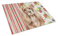 Ruby Cavalier Spaniel Vegetables Cutting Board Tempered Glass Kitchen Cutting Surface, Heat Resistant Chopping, Non-Slip Feet, Food Prep & Serving