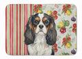 Tricolor Cavalier Spaniel Vegetables Memory Foam Kitchen Mat Machine Washable Anti-Fatigue Cushion Comfort Bath or Kitchen Rug