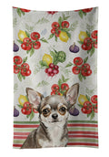 Chihuahua Vegetables Kitchen Towel Velour Plush Front and Cotton Loop Back Machine Washable