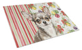 Chihuahua Vegetables Cutting Board Tempered Glass Kitchen Cutting Surface, Heat Resistant Chopping, Non-Slip Feet, Food Prep & Serving