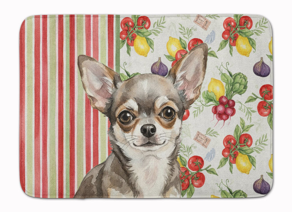 Chihuahua Vegetables Memory Foam Kitchen Mat Machine Washable Anti-Fatigue Cushion Comfort Bath or Kitchen Rug