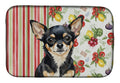 Black and Tan Chihuahua Vegetables Dish Drying Mat Absorbent Dish Drying Mat Pad for Kitchen Counter Dish Drainer Mat for Countertop, 14 x 21", Multicolor