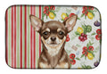 Chocolate Chihuahua Vegetables Dish Drying Mat Absorbent Dish Drying Mat Pad for Kitchen Counter Dish Drainer Mat for Countertop, 14 x 21", Multicolor