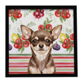 Chocolate Chihuahua Vegetables Framed Metal Print Bathroom, Kitchen, Office, Home Decor Wall Art Ready to Hang, Square, 8X8