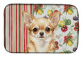 Fawn Chihuahua Vegetables Dish Drying Mat Absorbent Dish Drying Mat Pad for Kitchen Counter Dish Drainer Mat for Countertop, 14 x 21", Multicolor