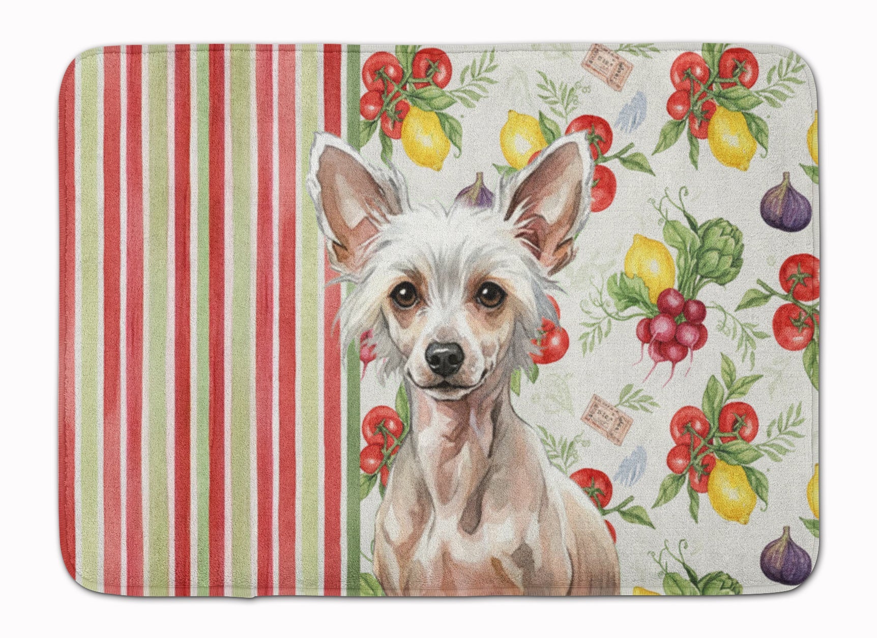 Hairless Chinese Crested Vegetables Memory Foam Kitchen Mat Machine Washable Anti-Fatigue Cushion Comfort Bath or Kitchen Rug