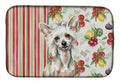 Hairless Mottled Pattern Chinese Crested Vegetables Dish Drying Mat Absorbent Dish Drying Mat Pad for Kitchen Counter Dish Drainer Mat for Countertop, 14 x 21", Multicolor