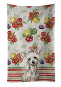 Hairless Mottled Pattern Chinese Crested Vegetables Kitchen Towel Velour Plush Front and Cotton Loop Back Machine Washable