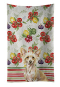 Hairless Palomino Chinese Crested Vegetables Kitchen Towel Velour Plush Front and Cotton Loop Back Machine Washable