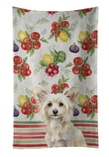 Powderpuff Chinese Crested Vegetables Kitchen Towel Velour Plush Front and Cotton Loop Back Machine Washable