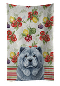 Blue Chow Chow Vegetables Kitchen Towel Velour Plush Front and Cotton Loop Back Machine Washable