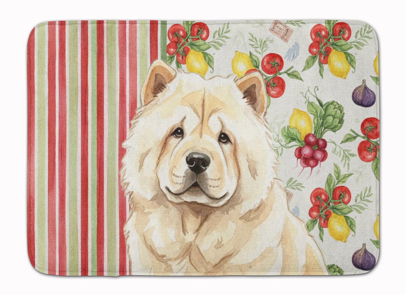 Cream Chow Chow Vegetables Memory Foam Kitchen Mat Machine Washable Anti-Fatigue Cushion Comfort Bath or Kitchen Rug