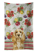 Buff Cocker Spaniel Vegetables Kitchen Towel Velour Plush Front and Cotton Loop Back Machine Washable