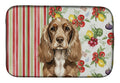 Chocolate Cocker Spaniel Vegetables Dish Drying Mat Absorbent Dish Drying Mat Pad for Kitchen Counter Dish Drainer Mat for Countertop, 14 x 21", Multicolor